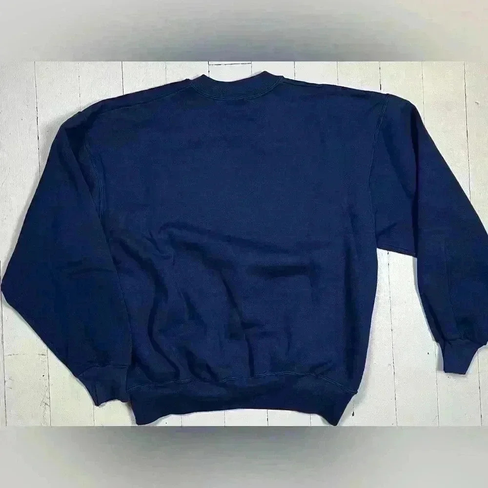 Vintage 90s Navy Sun Iced T’s Embellished and‎ Embroidered  Crewneck Sweatshirt - Picture 10 of 11